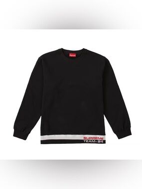 Supreme Logo Rib Stripe Team 94 Crewneck Sweatshirt Mens Size Medium